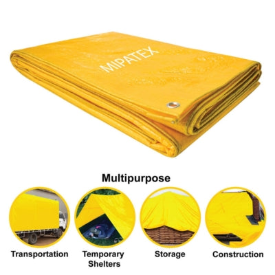 Mipatex Tarpaulin / Tirpal 24 Feet x 15 Feet 150 GSM (Yellow)