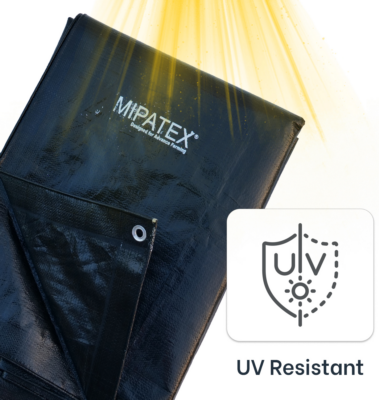 Mipatex Tarpaulin / Tirpal 14 Feet x 15 Feet 150 GSM (Black)