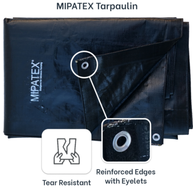 Mipatex Tarpaulin / Tirpal 14 Feet x 15 Feet 150 GSM (Black)