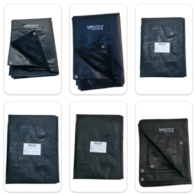Mipatex Tarpaulin / Tirpal 11 Feet x 18 Feet 150 GSM (Black)