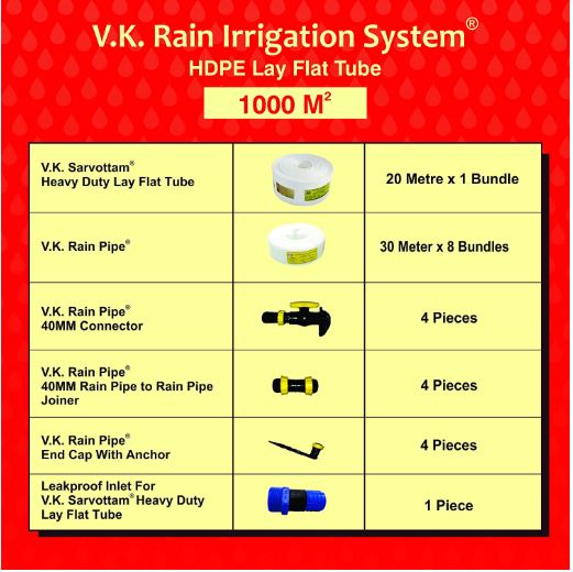 Rain Irrigation System Kit 1000 Square meter