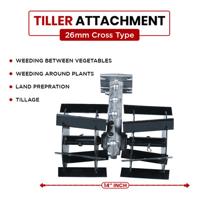 Balwaan Tiller Attachment 26mm Cross Type (Silver)