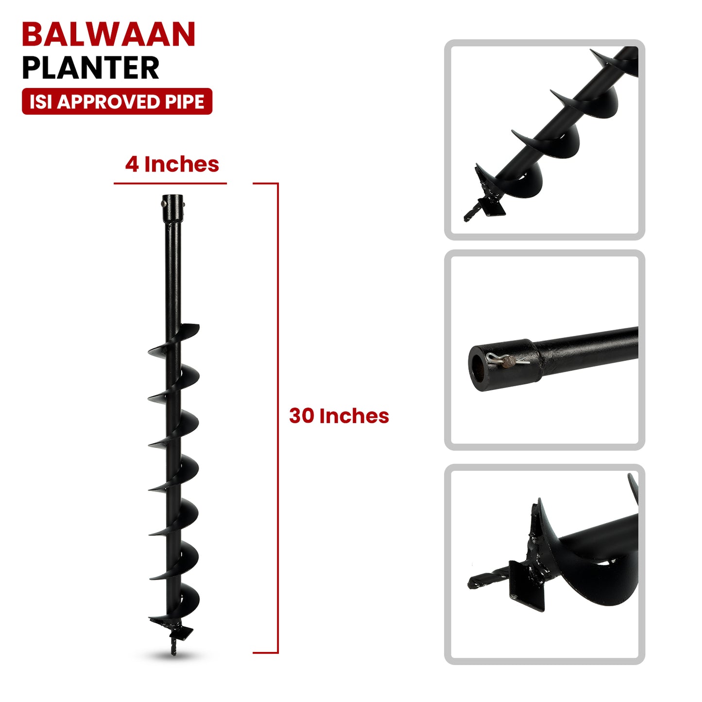 Earth Auger Planter 4 inch Double Spiral PT-4D