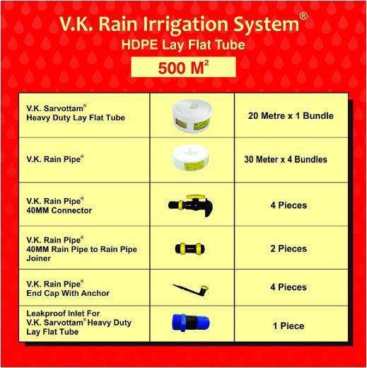 Rain Irrigation System Kit 500 Square meter