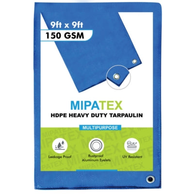 Mipatex Tarpaulin / Tirpal 8 Feet x 9 Feet 150 GSM (Blue)