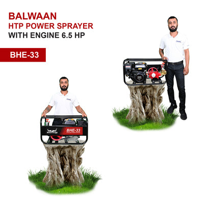 BALWAAN Krishi BHE-33 Portable HTP Power Sprayer for Agriculture with 6.5 HP 4 Stroke Engine for Gardening, Agriculture Use, Get Free 50 meter Hose Pipe, 1 Engine Oil Bottle & 2 Brass Gun|BHE 33
