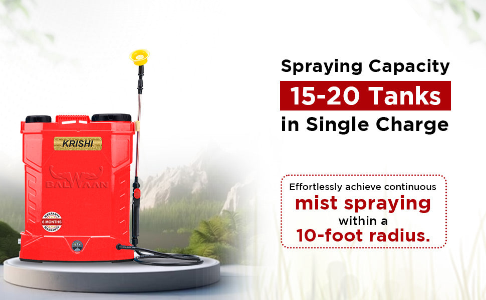 Balwaan Krishi Battery Sprayer (12x8) BS-20  | High Pressure up to 15 feet Spray