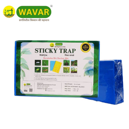 Wavar Blue Sticky Trap for Pest, Thrips, Aphids, Leaf Miner, Jassids, & All Harmful Flying Insects  25 sheet in bundle