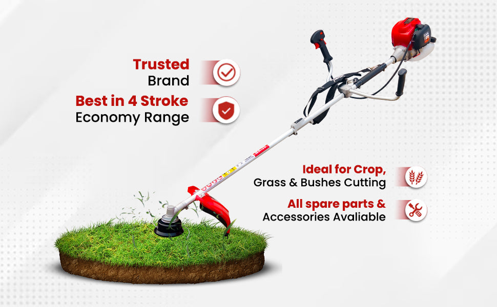 Balwaan Krishi Brush Cutter 35cc Petrol Engine 4 Stroke Side Pack Crop Cutter BX-35