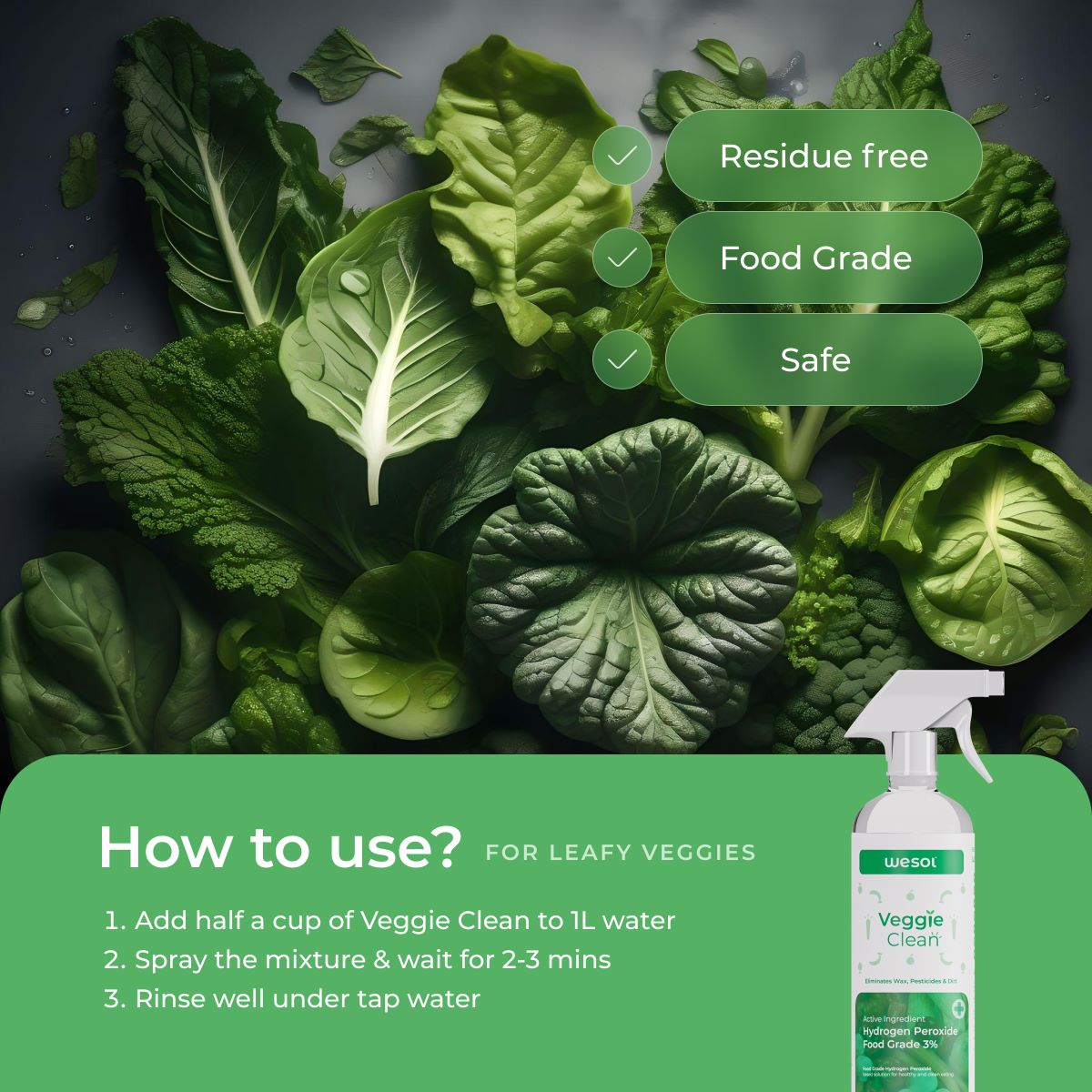 Wesol Vegetable & Fruit Wash Liquid - 500 ml