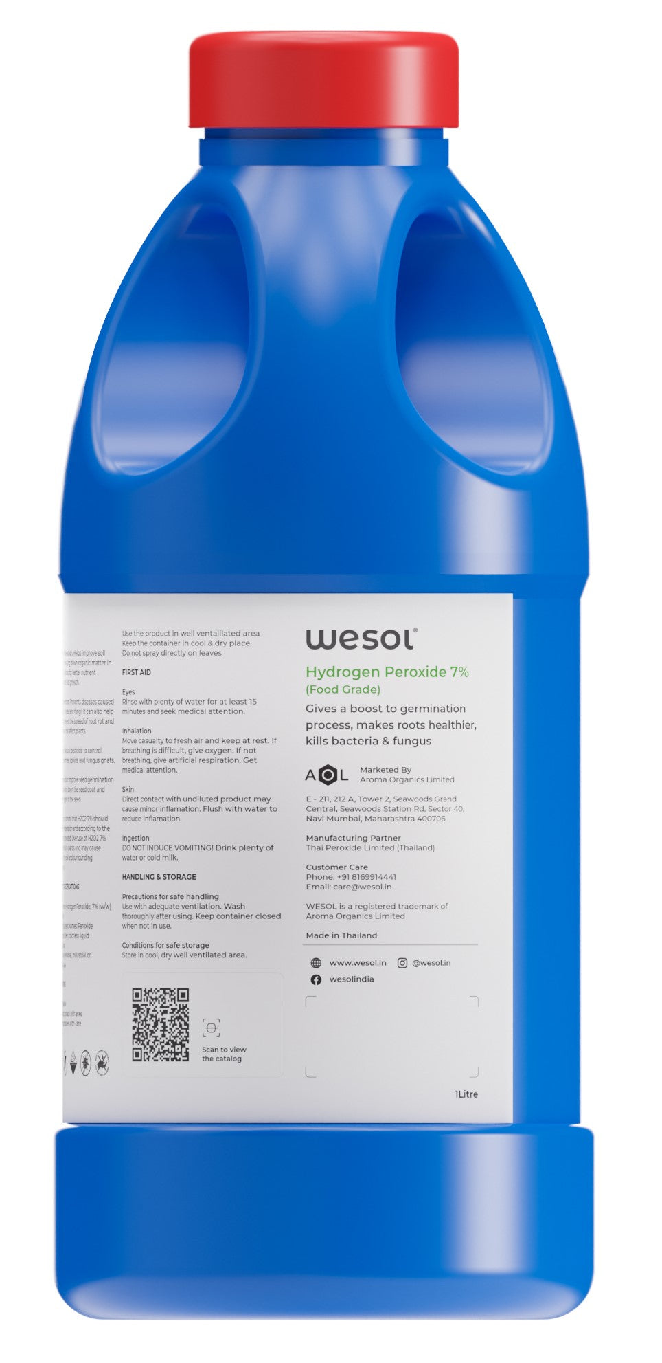 Wesol Hydrogen Peroxide 7.6% w/w for Plants - 1 litre
