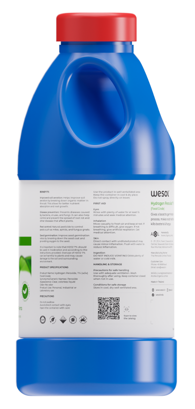 Wesol Hydrogen Peroxide 7.6% w/w for Plants - 1 litre