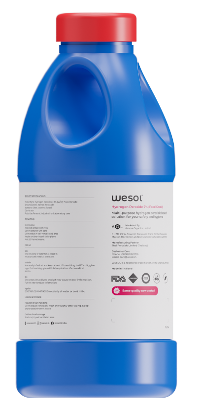 Wesol Hydrogen Peroxide 7.6% w/w Multipurpose Disinfectant Solution - 1 Litre