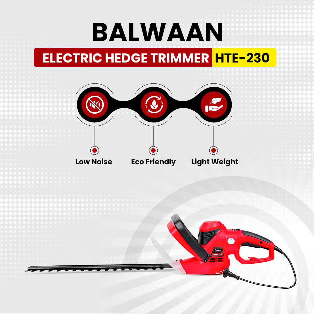Balwaan Krishi Electric Pole Hedge Trimmer | 450W Electric Hedge Cutter | 16-Inch Blade | Adjustable Head | Lightweight, Low Noise Hedge Trimmer for Garden, Park & Tall Hedges | HTE-230