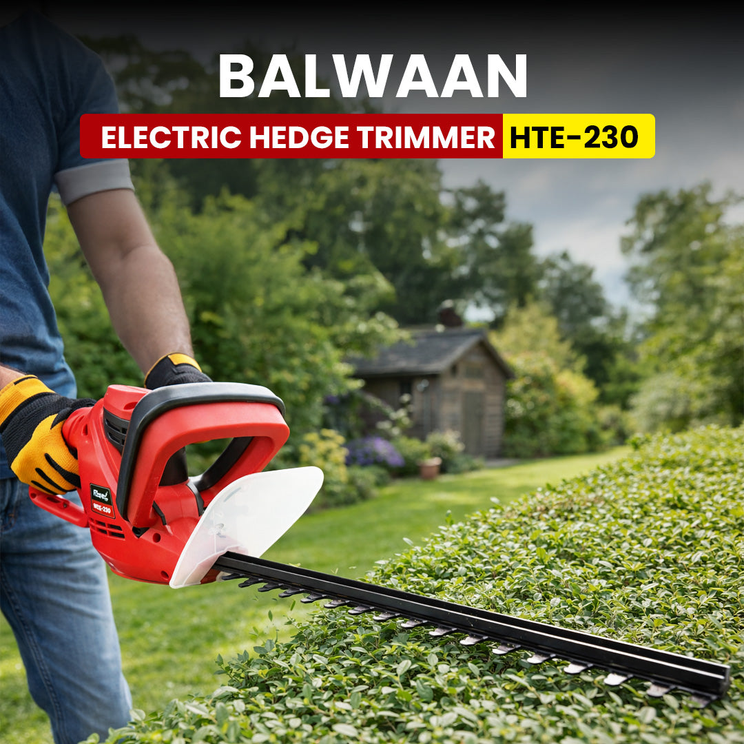 Balwaan Krishi Electric Pole Hedge Trimmer | 450W Electric Hedge Cutter | 16-Inch Blade | Adjustable Head | Lightweight, Low Noise Hedge Trimmer for Garden, Park & Tall Hedges | HTE-230