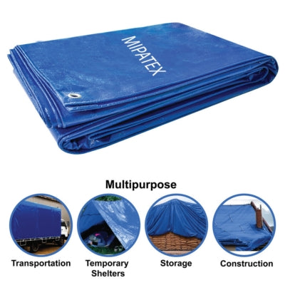 Mipatex Tarpaulin / Tirpal 14 Feet x 15 Feet 200 GSM (Blue)