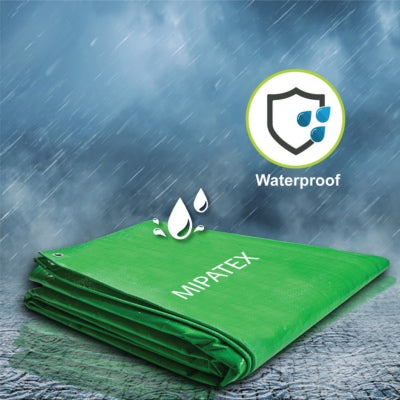Mipatex Tarpaulin / Tirpal 14 Feet x 15 Feet 150 GSM (Green/White)