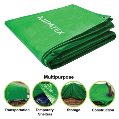 Mipatex Tarpaulin / Tirpal 14 Feet x 15 Feet 150 GSM (Green/White)