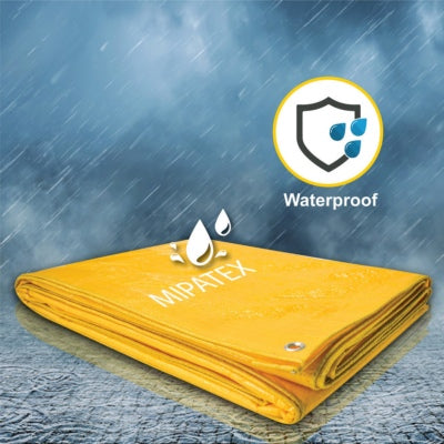 Mipatex Tarpaulin / Tirpal 11 Feet x 18 Feet 130 GSM (Yellow)