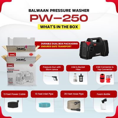 Balwaan Electric Pressure Washer Lightweight PW-250