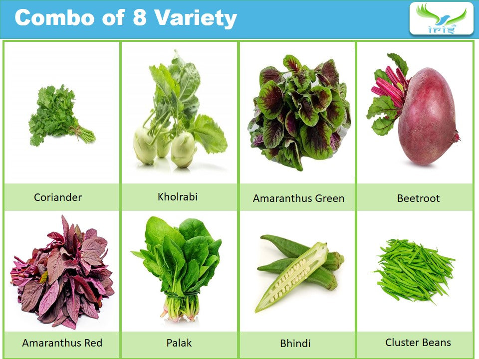 Iris Combo Kitchen Garden Pack (8 Hybrid Vegetable Varieties)