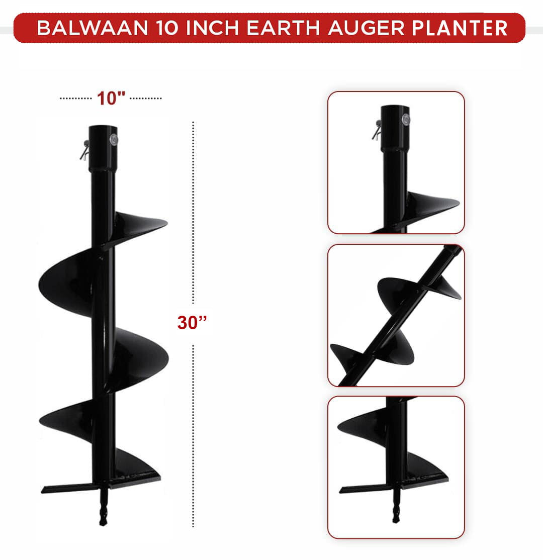 Earth Auger Planter 10 inch Single Spiral PT-10