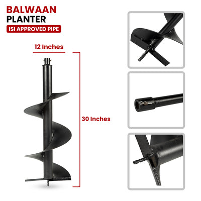 Earth Auger Planter 12 inch Single Spiral PT-12