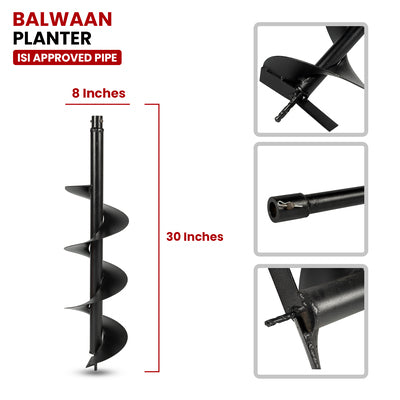 Earth Auger Planter 8 inch Single Spiral PT-8