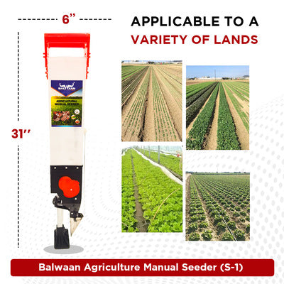 Balwaan S-1 Agricultural Single Barrel Manual Seeder | Garden Tool Adjustable Manual Plant Seeder | for Garden Vegetable Farm Gardening Supplies