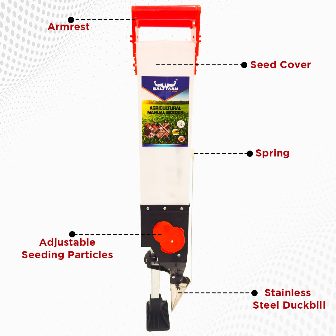 Balwaan S-1 Agricultural Single Barrel Manual Seeder | Garden Tool Adjustable Manual Plant Seeder | for Garden Vegetable Farm Gardening Supplies