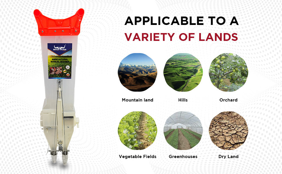 Balwaan Krishi Agricultural Manual Seeder | Double Barrel Hand Operated Seeding Tool | S-2