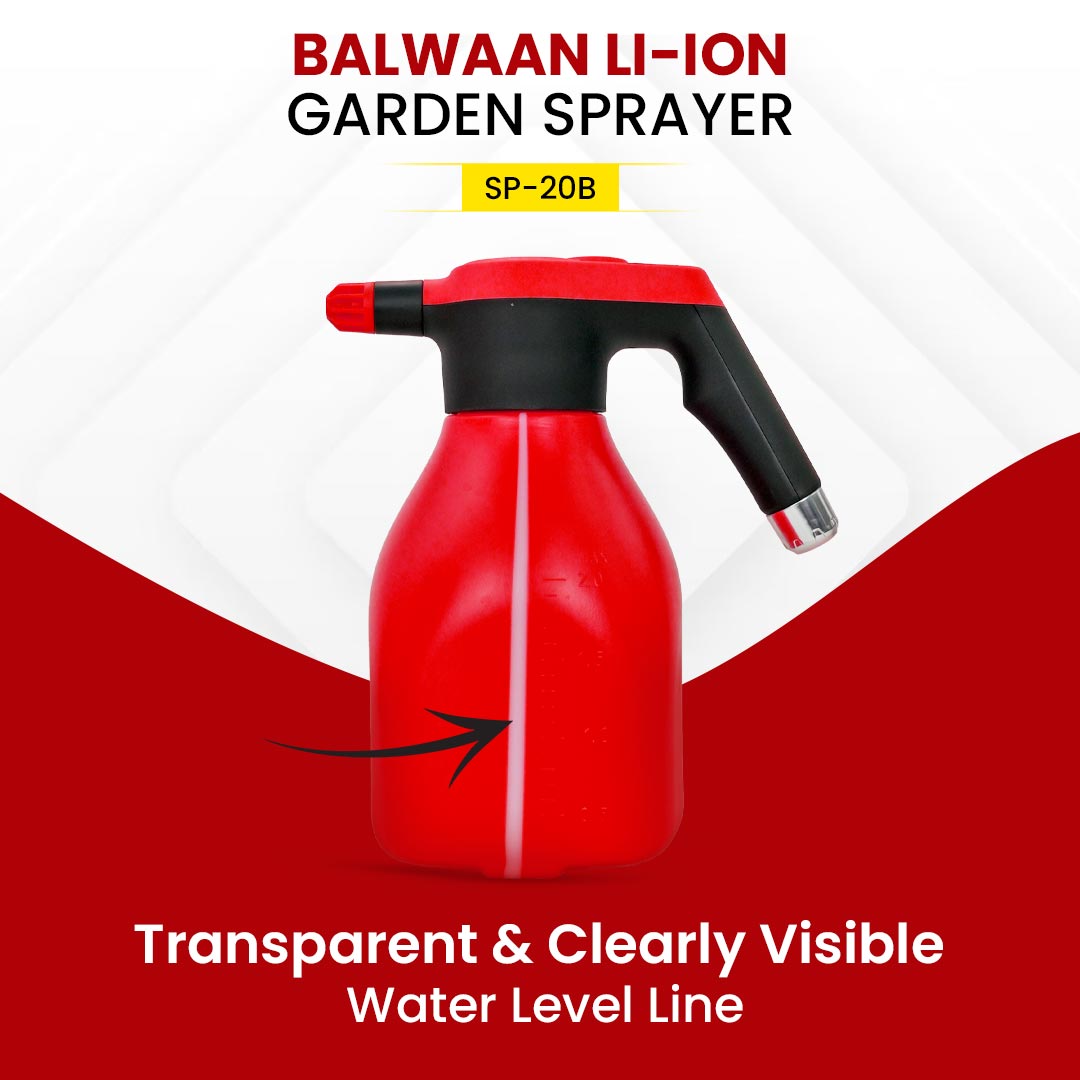 Balwaan Li-ion Battery Sprayer (2 Liters) SP-20B | Automatic Watering Can for Garden | Li-ion Battery Powered Spray Bottle | Useful in Irrigation & Pest Control in Farm