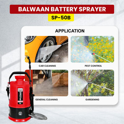 Balwaan Li-ion Battery Sprayer (5 Liters) SP-50B | Battery Operated High-Pressure Sprayer with 5 Litre Tank Capacity | Ideal for Gardening, Agriculture, Lawn Care and Household Cleaning