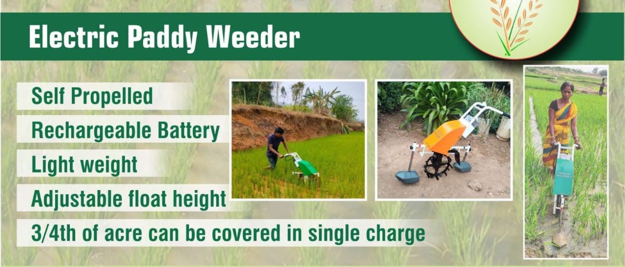 Electric SRI Paddy Weeder – Single Row