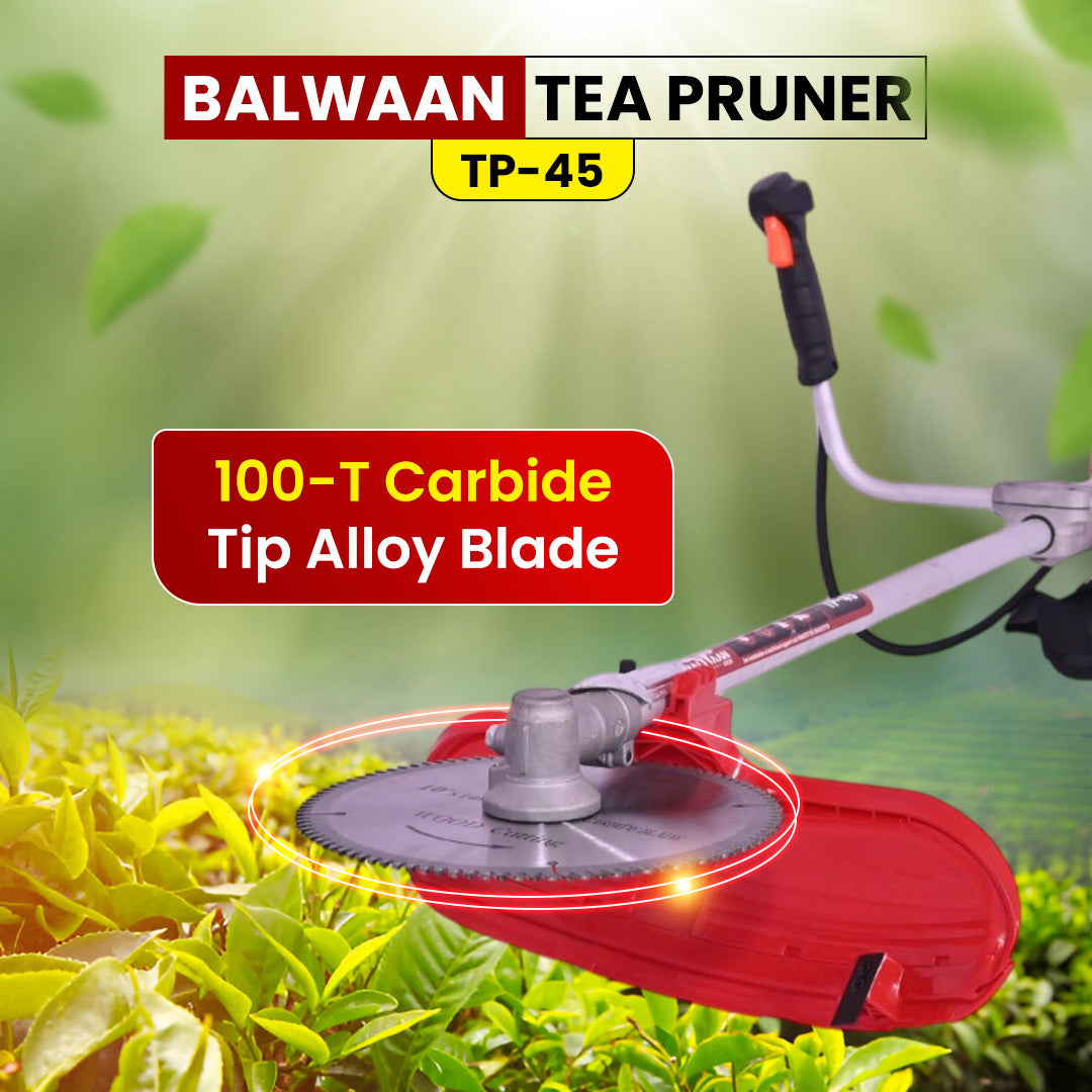 Balwaan Krishi Tea Pruner, Powerful Petrol Engine 41.5cc 2 Stroke with 100-Teeth Carbide Tip Alloy Blade Suitable for Tea Pruning & Harvesting|TP-45