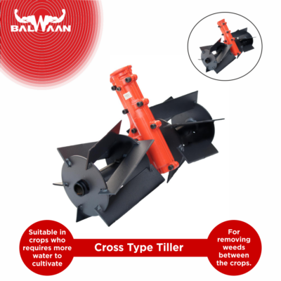 Balwaan Tiller Attachment 28mm Cross Type - Heavy (Black)
