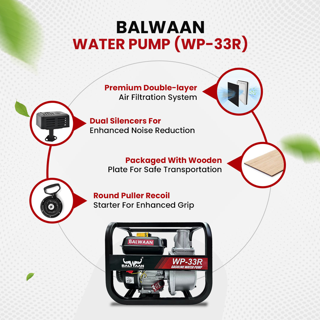 Balwaan Petrol Water Pump 7 HP WP-33R