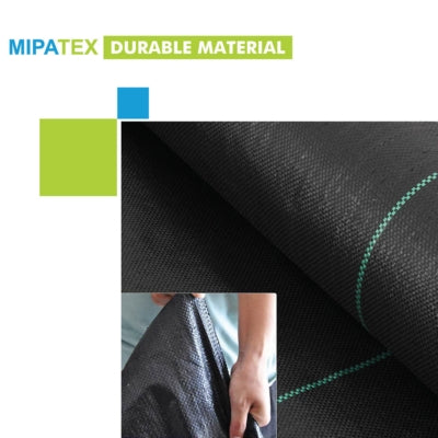 Mipatex 125 GSM Premium Garden Weed Control Barrier Sheet Mat (Black)